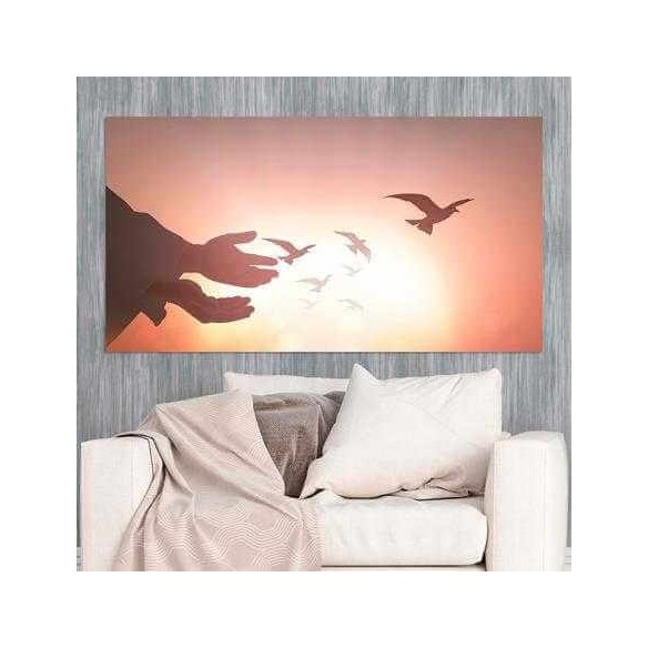 Painel Fotográfico Mãos com Pássaros