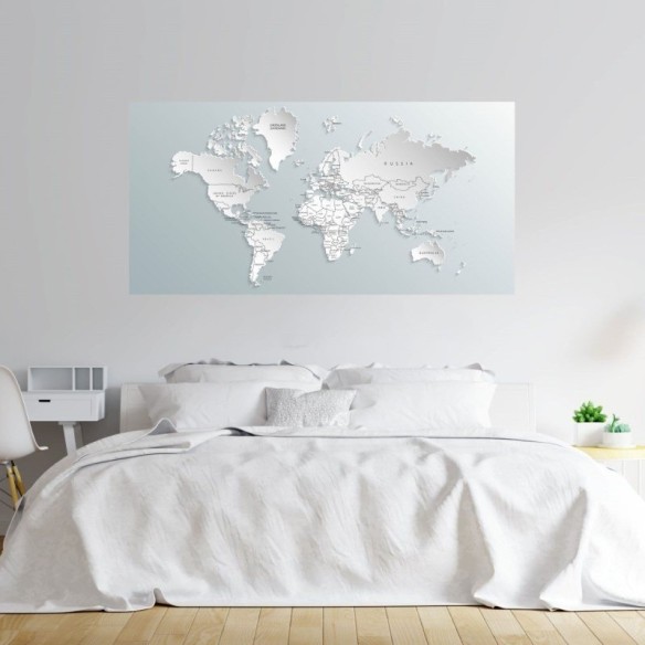 Painel Fotográfico Mapa Mundi 3D N016125