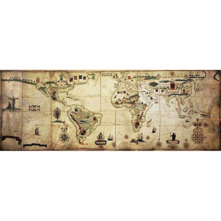 Painel Fotográfico Mapa mundi Antigo