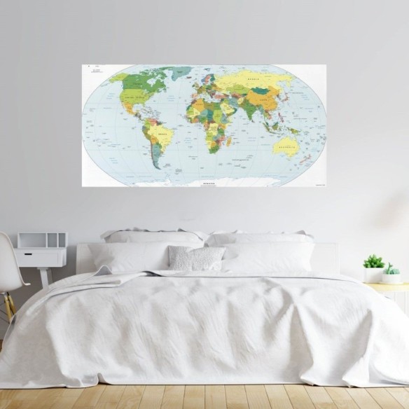 Painel Fotográfico Mapa Mundi Clássico N016126