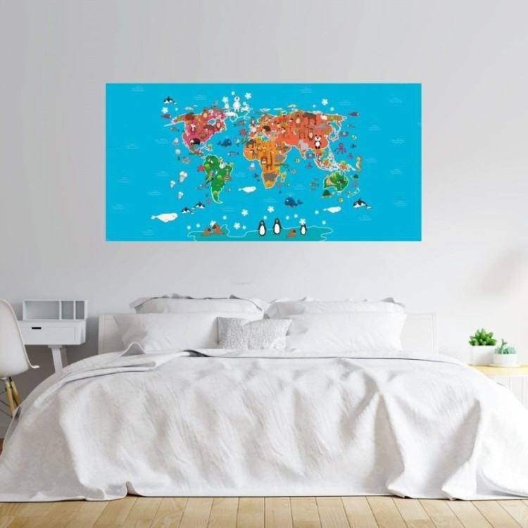 Painel Fotográfico Mapa Mundi Infantil N015299