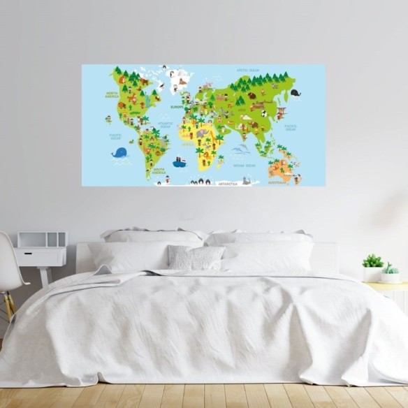 Painel Fotográfico Mapa Mundi Infantil N016124