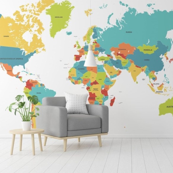 Painel Fotográfico Mapa Mundi N015279