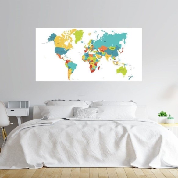 Painel Fotográfico Mapa Mundi N015279