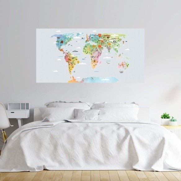 Painel Fotográfico Mapa Mundi N016121