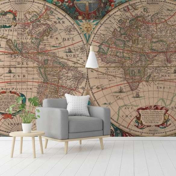 Painel Fotográfico Mapa Mundi N016128