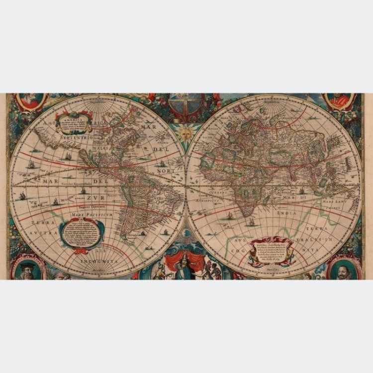 Painel Fotográfico Mapa Mundi N016128