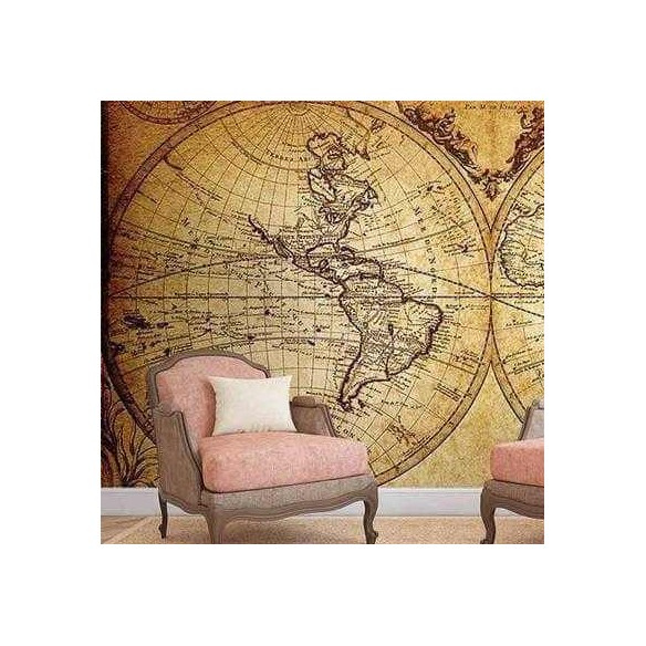 Painel Fotográfico Mapa Mundi Vintage de 1733