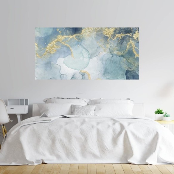 Painel Fotográfico Marmore Abstrato Azul N010286