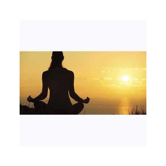 Painel Fotográfico Mulher Meditando ao Pôr do Sol