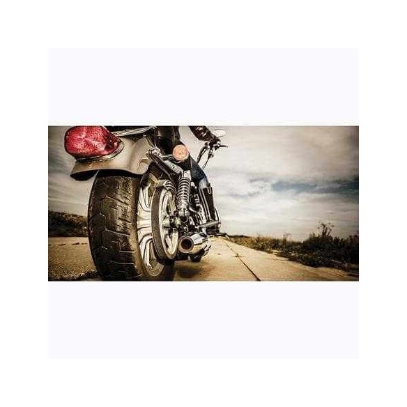 Painel Fotográfico Mulher Motociclista na Estrada