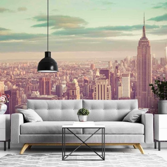 Painel Fotográfico New York, Manhattan com Filtro Vintage