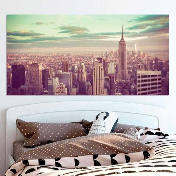 Painel Fotográfico New York, Manhattan com Filtro Vintage
