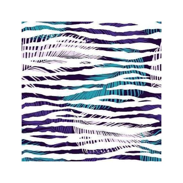 Papel de Parede Adesivo Animal Print Zebra Roxo e Verde 379259311