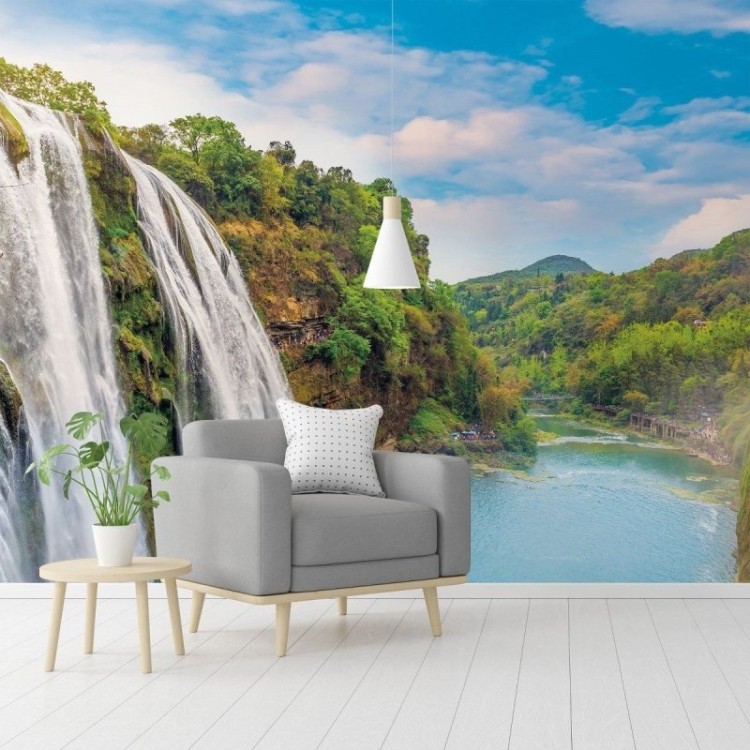 Painel Fotográfico Paisagem Cachoeiras China...