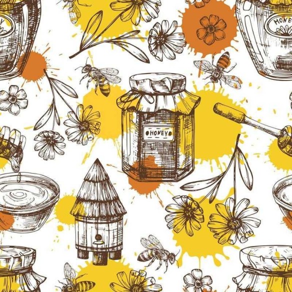 Papel de Parede Adesivo Apicultura e Mel Artístico N05209