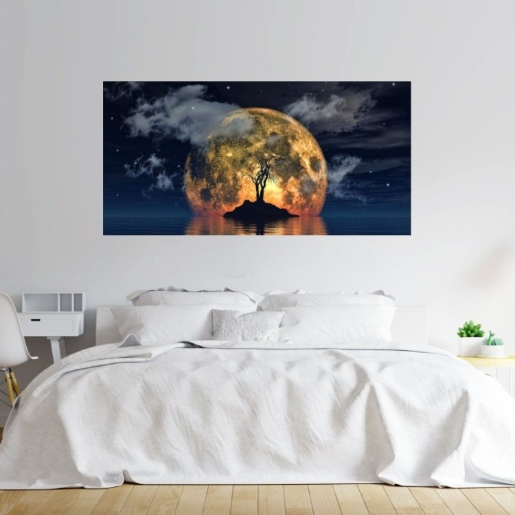 Painel Fotográfico Paisagem Noturna Lua N016145
