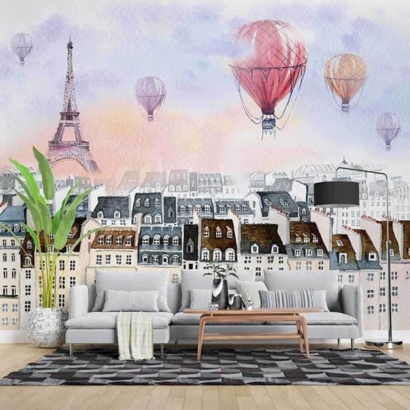 Painel Fotográfico Paris com balôes