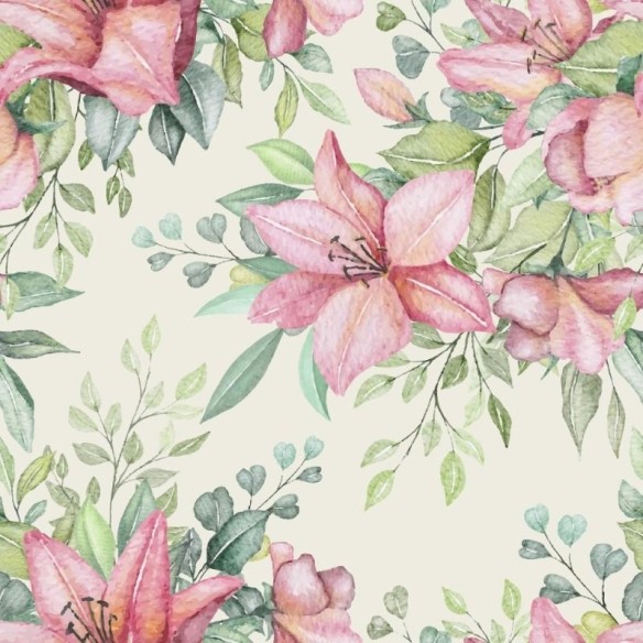 Papel de Parede Adesivo Aquarela Floral N012146
