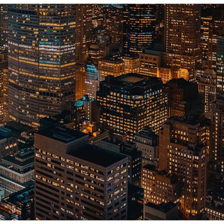 Painel Fotográfico Prédios Noturnos N07189