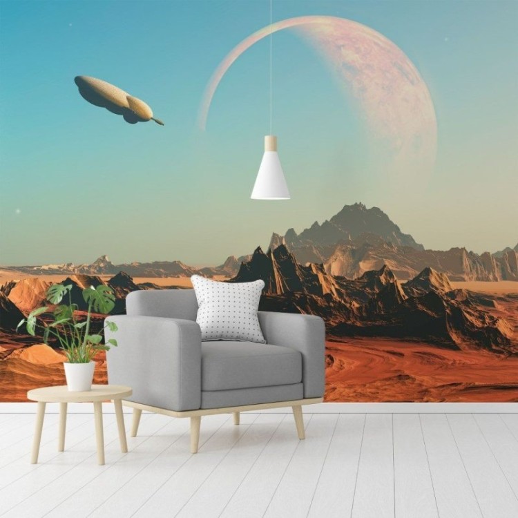 Painel Fotográfico Spacecraft Paisagem do...