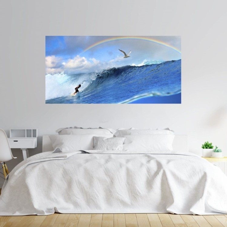 Painel Fotográfico Surfista e Arco-Íris N012173