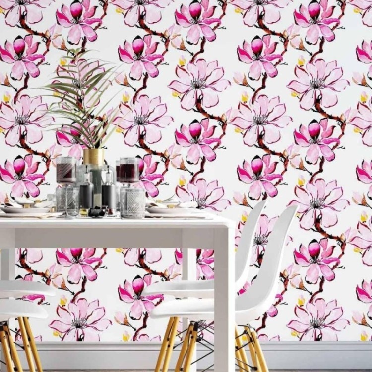 Papel de Parede Adesivo Aquarela Floral N014209