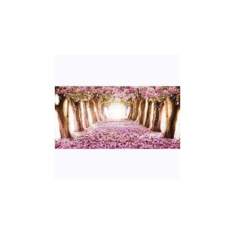 Painel Fotográfico Túnel de Árvores de Flores...