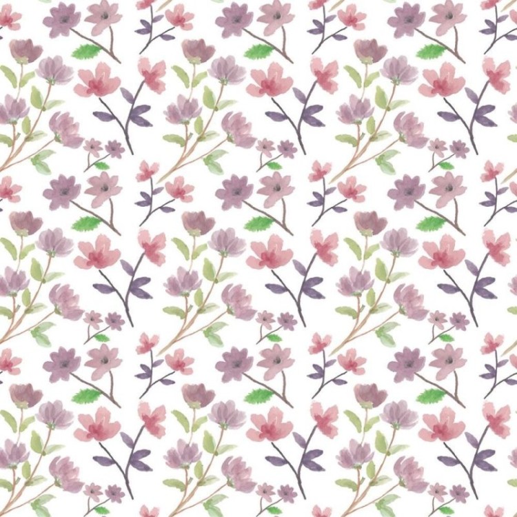Papel de Parede Adesivo Aquarela Floral Verão...