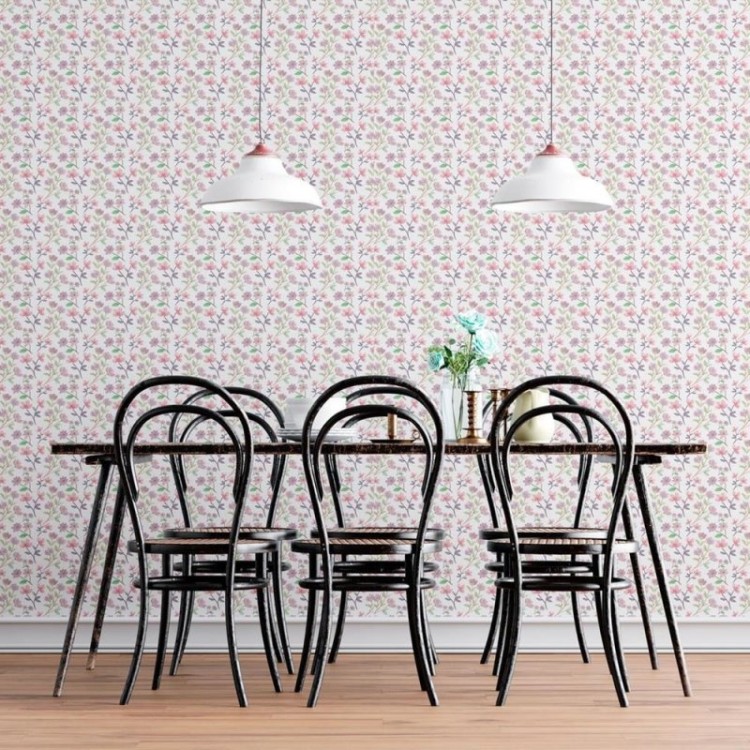 Papel de Parede Adesivo Aquarela Floral Verão...