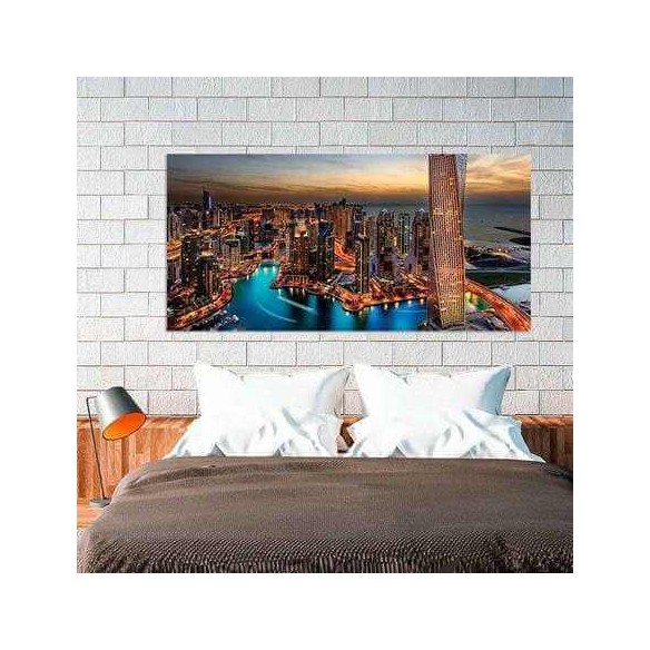 Painel Fotográfico Vista Áerea de Dubai em Emirados Árabes Unidos