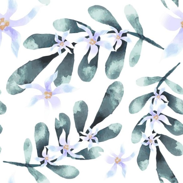 Papel de Parede Adesivo Aquarela Flores Lilás N08003