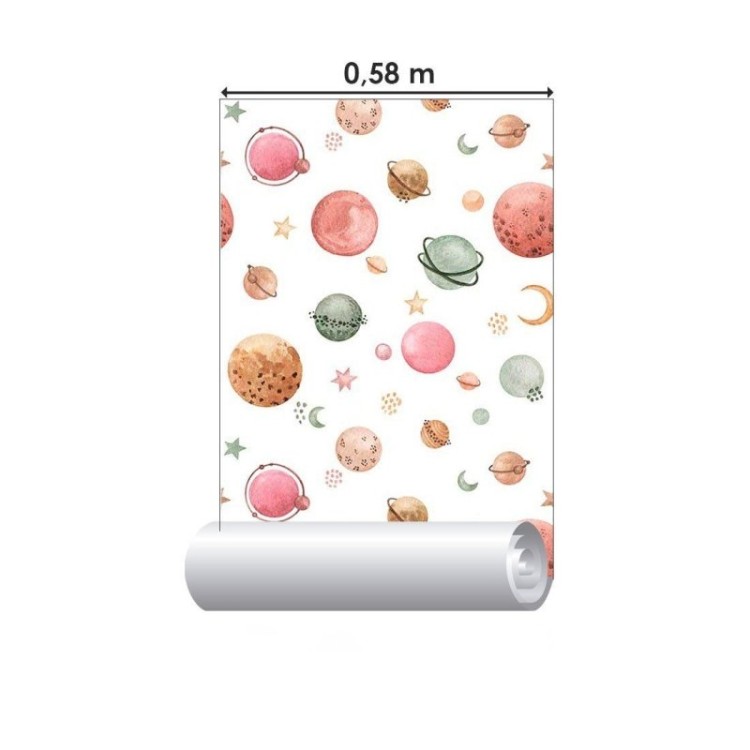 Papel de Parede Adesivo Aquarela Universo N014208