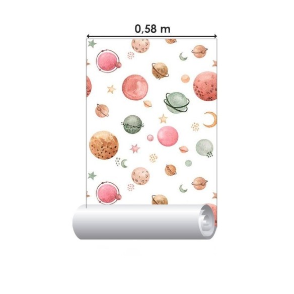 Papel de Parede Adesivo Aquarela Universo N014208