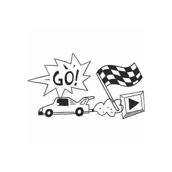 Adesivo Decorativo - Carro Go 104 - Medidas 1,04x0,59M