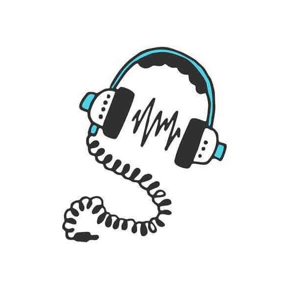 Adesivo Decorativo - Fone Azul - Medidas 0,59x0,70M