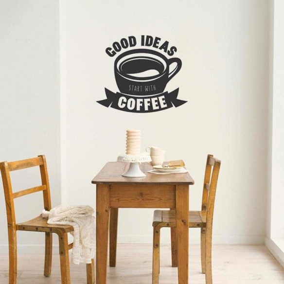 Adesivo Decorativo - good ideas 0,69x0,59 Metros (Boas ideias surgem com café)