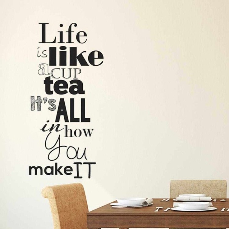 Adesivo Decorativo - life 0,59x1,23 Metros (A vida é como uma xícara de chá, o segredo está em como você a faz)