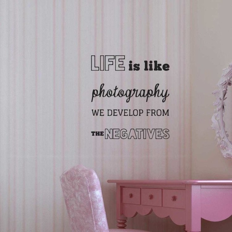 Adesivo Decorativo - Life Is Like Photography - Medidas 0,59x0,63M (A vida é como uma foto, olhe sempre para o lado bril