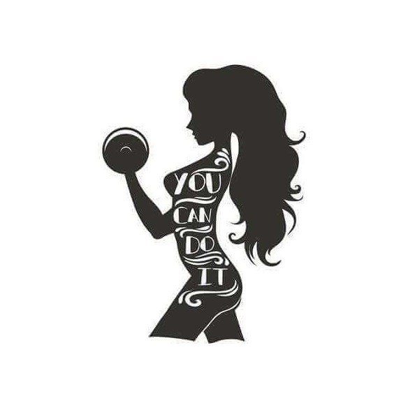 Adesivo Decorativo - Mulher You Can Do It - Medidas 0,59x0,8M (Você pode fazer isto)