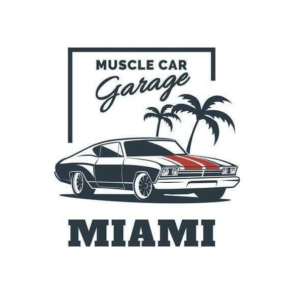 Adesivo Decorativo - Muscle Car Garage - Medidas 0,59x0,63M (Garagem Carro Muscle)