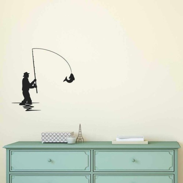 Adesivo Decorativo - Pescador - Medidas 0,59x0,59M