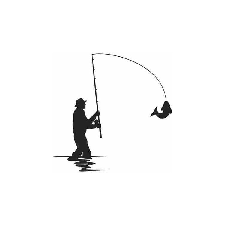 Adesivo Decorativo - Pescador - Medidas 0,59x0,59M