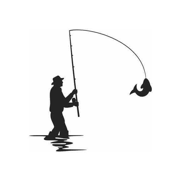 Adesivo Decorativo - Pescador - Medidas 0,59x0,59M