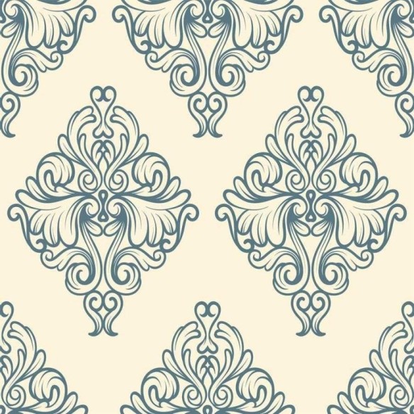 Papel de Parede Adesivo Arabesco Azul e Bege N06053