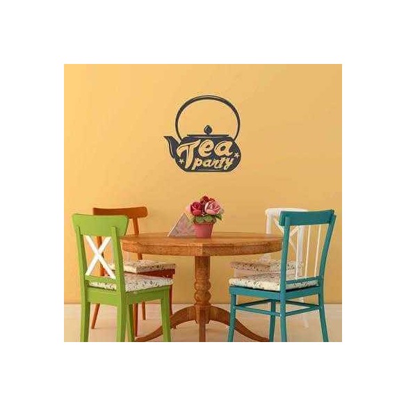 Adesivo Decorativo - tea party 0,59x0,59 Metros (Festa do chá)