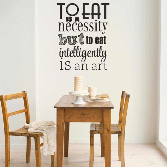 Adesivo Decorativo - TO EAT 0,59X0,75 Metros (Comer é uma necessidade mas comer bem é uma arte)