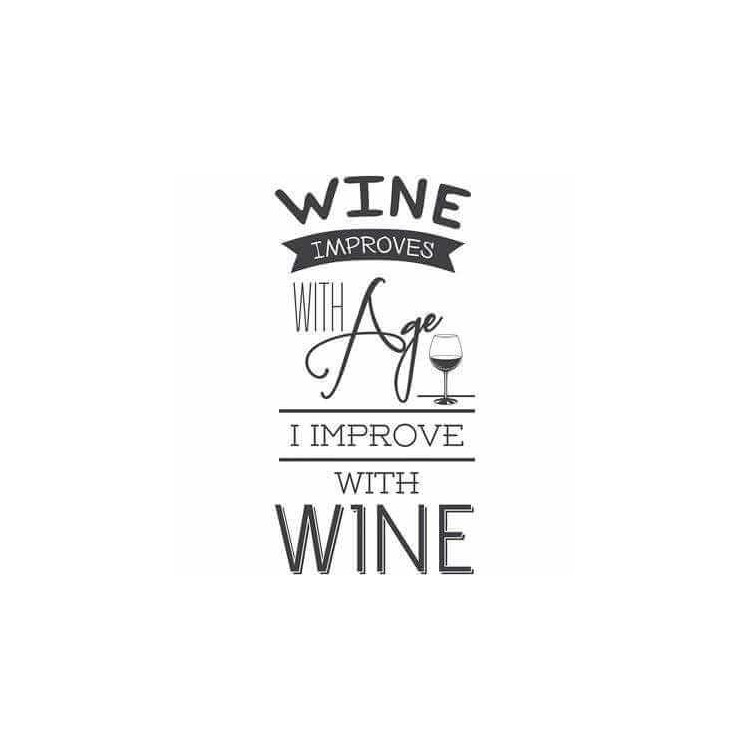 Adesivo Decorativo - wine improves 0,59x1,18...