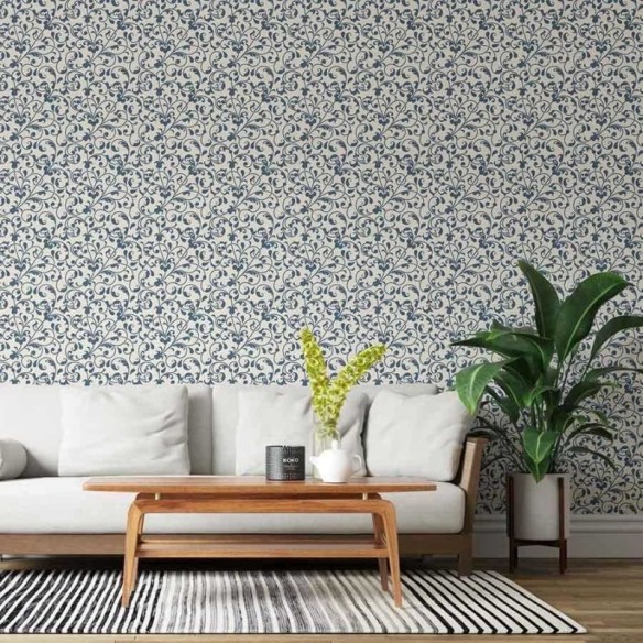 Papel de Parede Adesivo Arabesco azul N03003