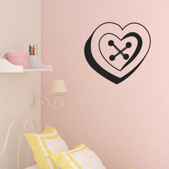 Adesivo Decorativo Botao Coracao Medidas 0,63x0,59 Metros
